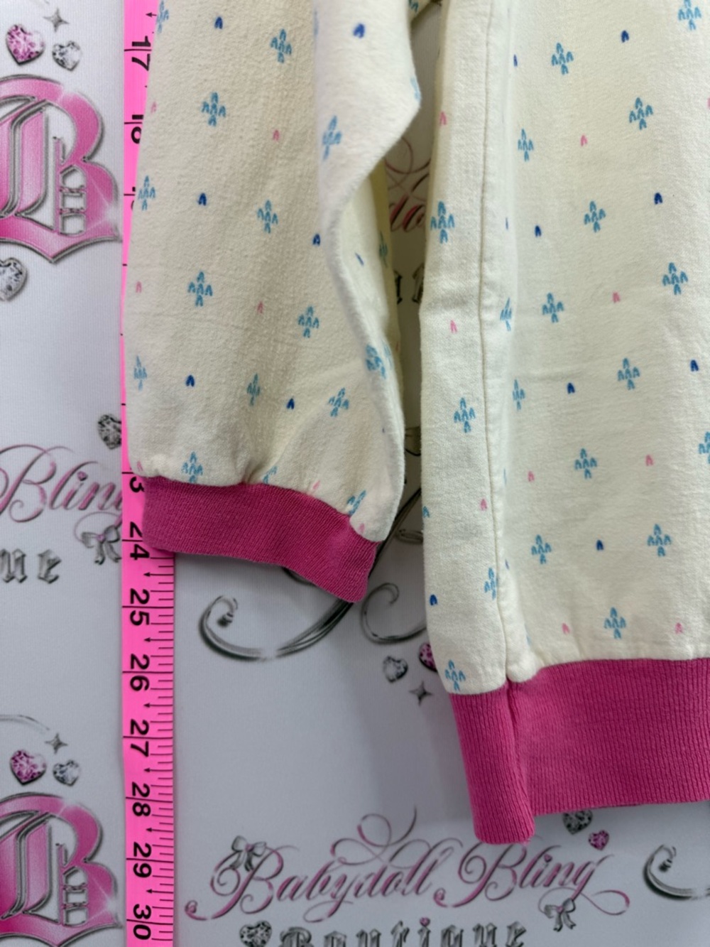 Avon fashions vintage shirt Women's Cream Fair Isle Sweater with Pink Trim - Picture 3 of 8